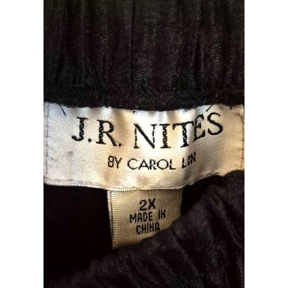 J. R. Nites Black "Carwash" Hem Rayon Blend Maxi Skirt Size 2X EUC - Picture 5 of 6